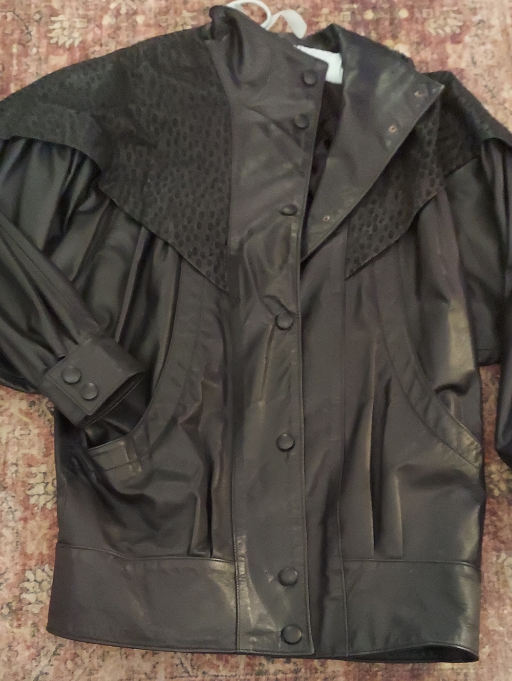Vintage 80s  Giampier Black Women's Leather Suede Jacket